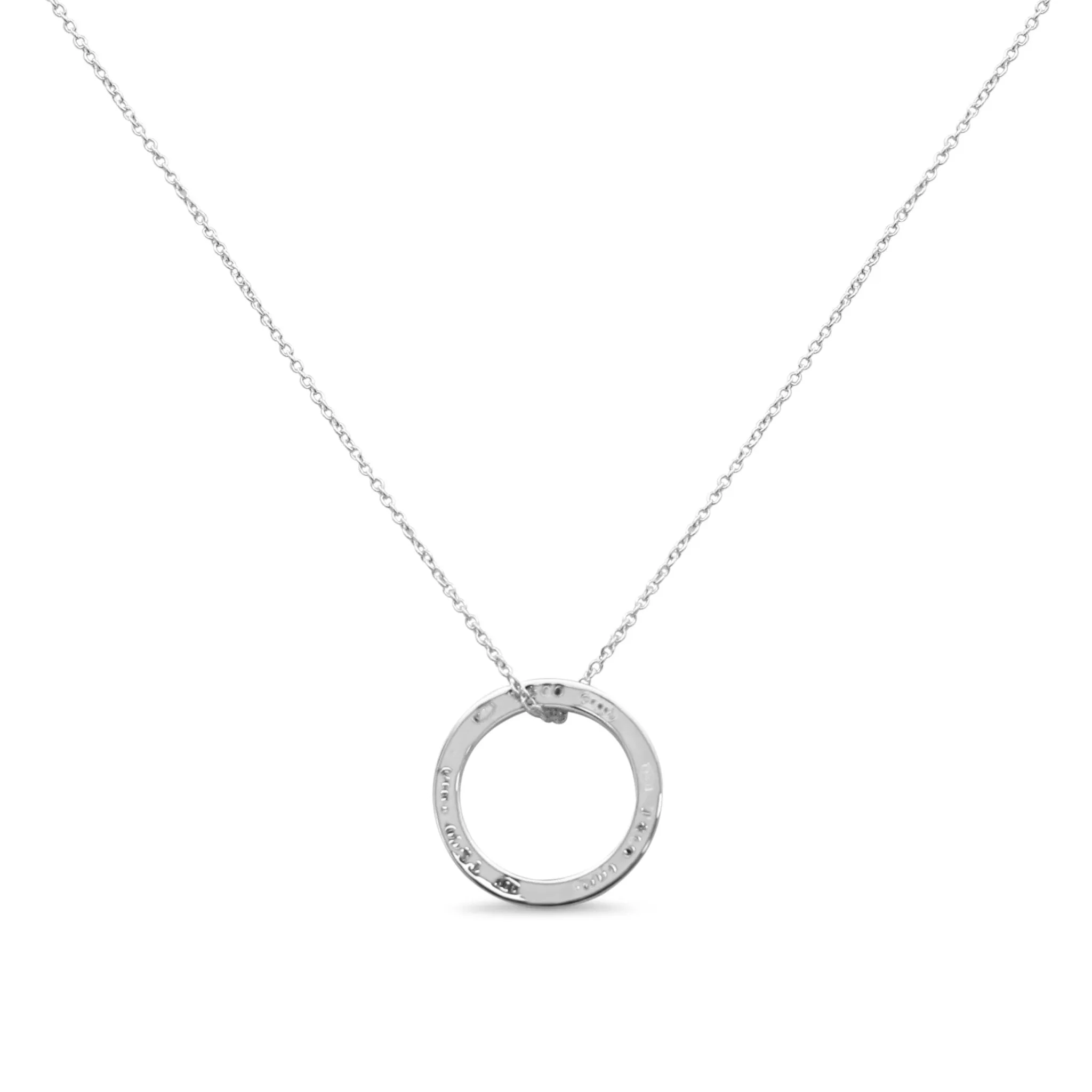 Tiffany 1837 Circle Medium Pendant  On Necklace - Sterling Silver