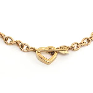 Tiffany & Co. 18K Yellow Gold Heart and Arrow Chain Link Necklace C.1994