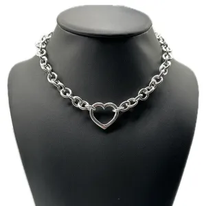 Tiffany & Co. Hinged Open Heart Sterling Silver Necklace