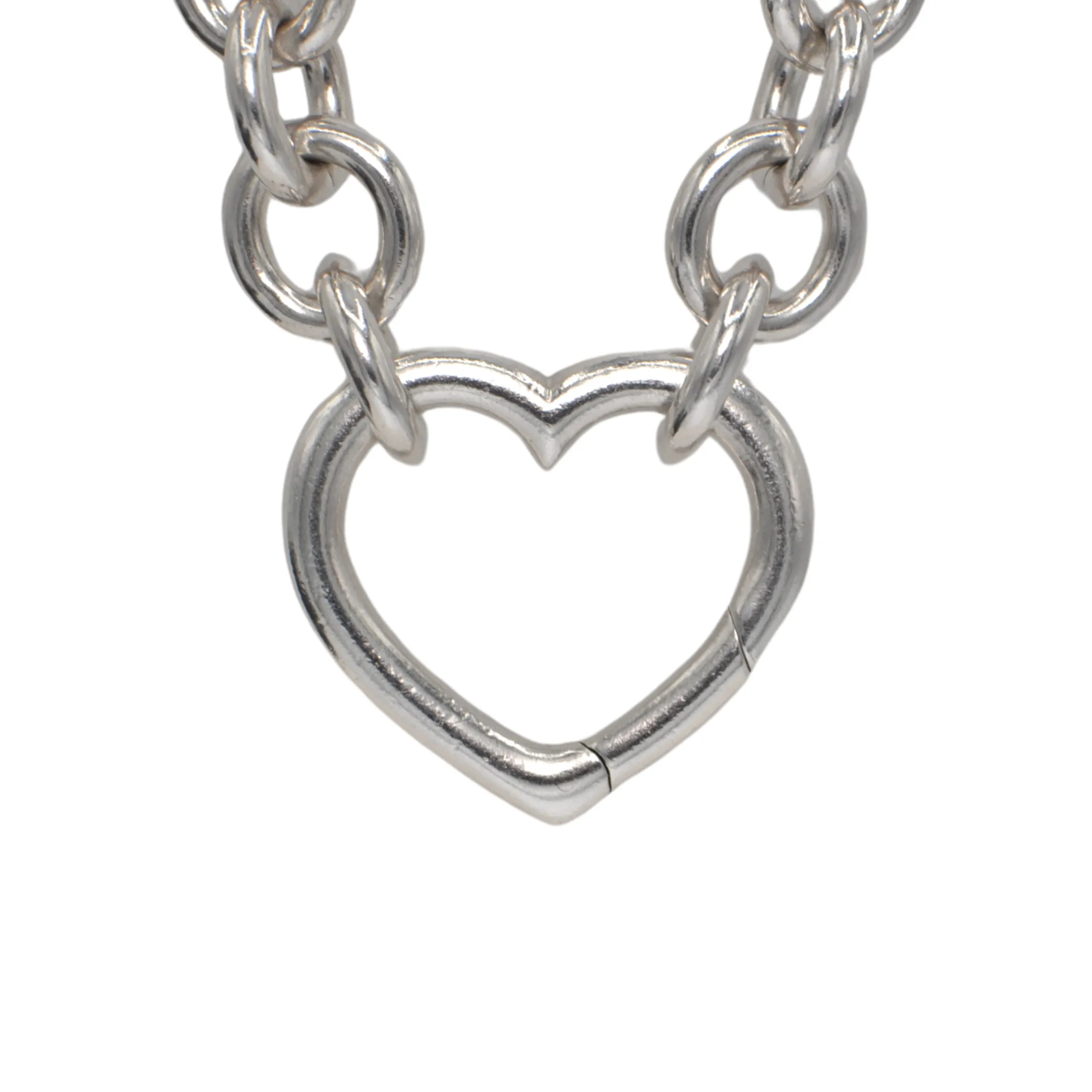 Tiffany & Co. Hinged Open Heart Sterling Silver Necklace