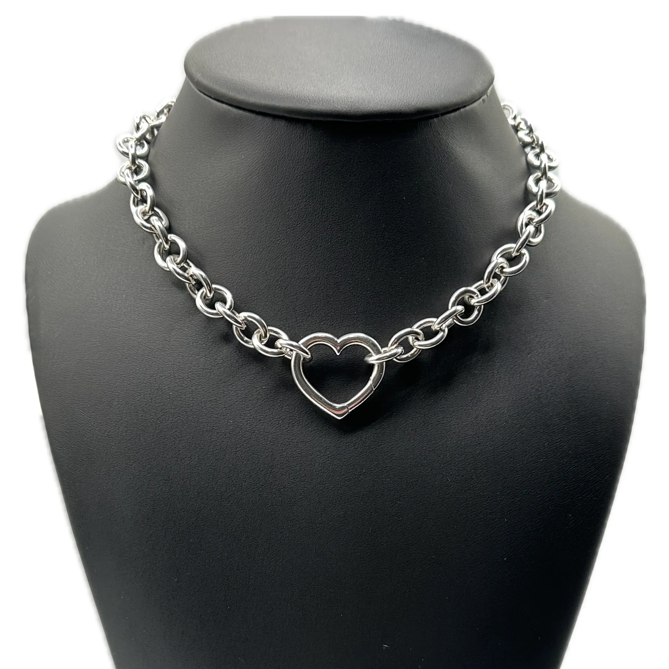 Tiffany & Co. Hinged Open Heart Sterling Silver Necklace