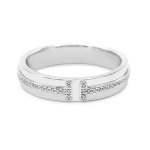Tiffany T Narrow Band Ring With Diamonds
