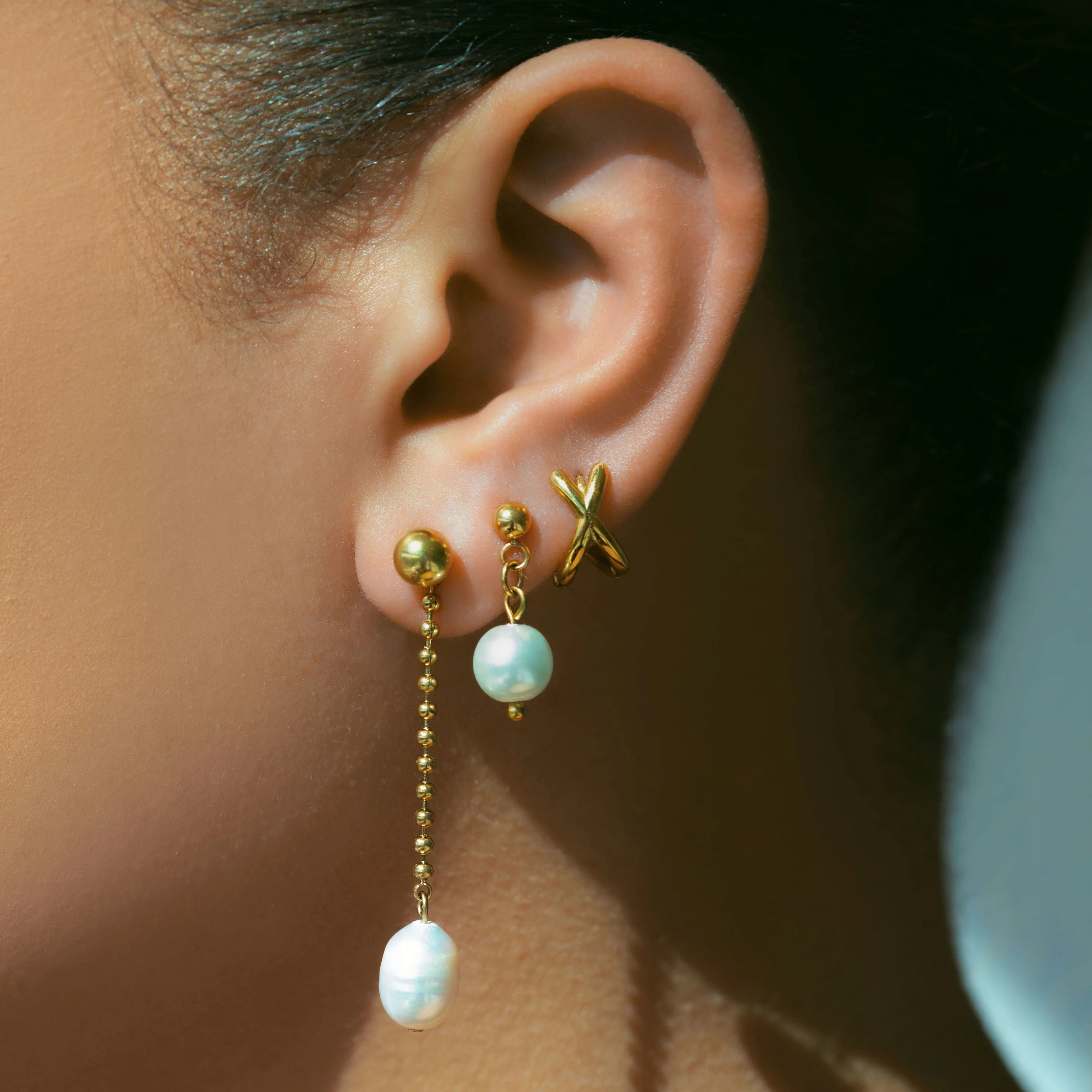 Tiki Pearl Stud Earrings