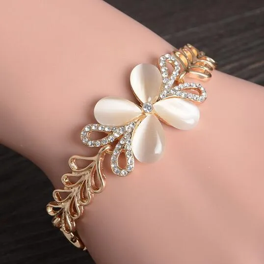 Trendy Summer New Fashion Hot Round Crystal Jewelry charm bracelet & Bangles anklet for women Gold bracelets for women