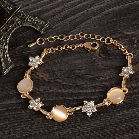 Trendy Summer New Fashion Hot Round Crystal Jewelry charm bracelet & Bangles anklet for women Gold bracelets for women