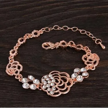 Trendy Summer New Fashion Hot Round Crystal Jewelry charm bracelet & Bangles anklet for women Gold bracelets for women