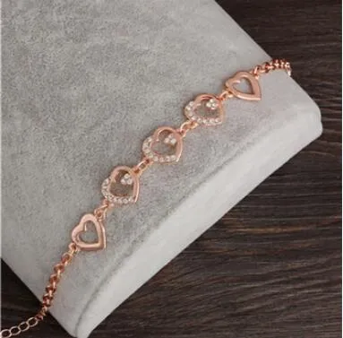 Trendy Summer New Fashion Hot Round Crystal Jewelry charm bracelet & Bangles anklet for women Gold bracelets for women