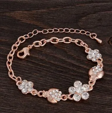 Trendy Summer New Fashion Hot Round Crystal Jewelry charm bracelet & Bangles anklet for women Gold bracelets for women