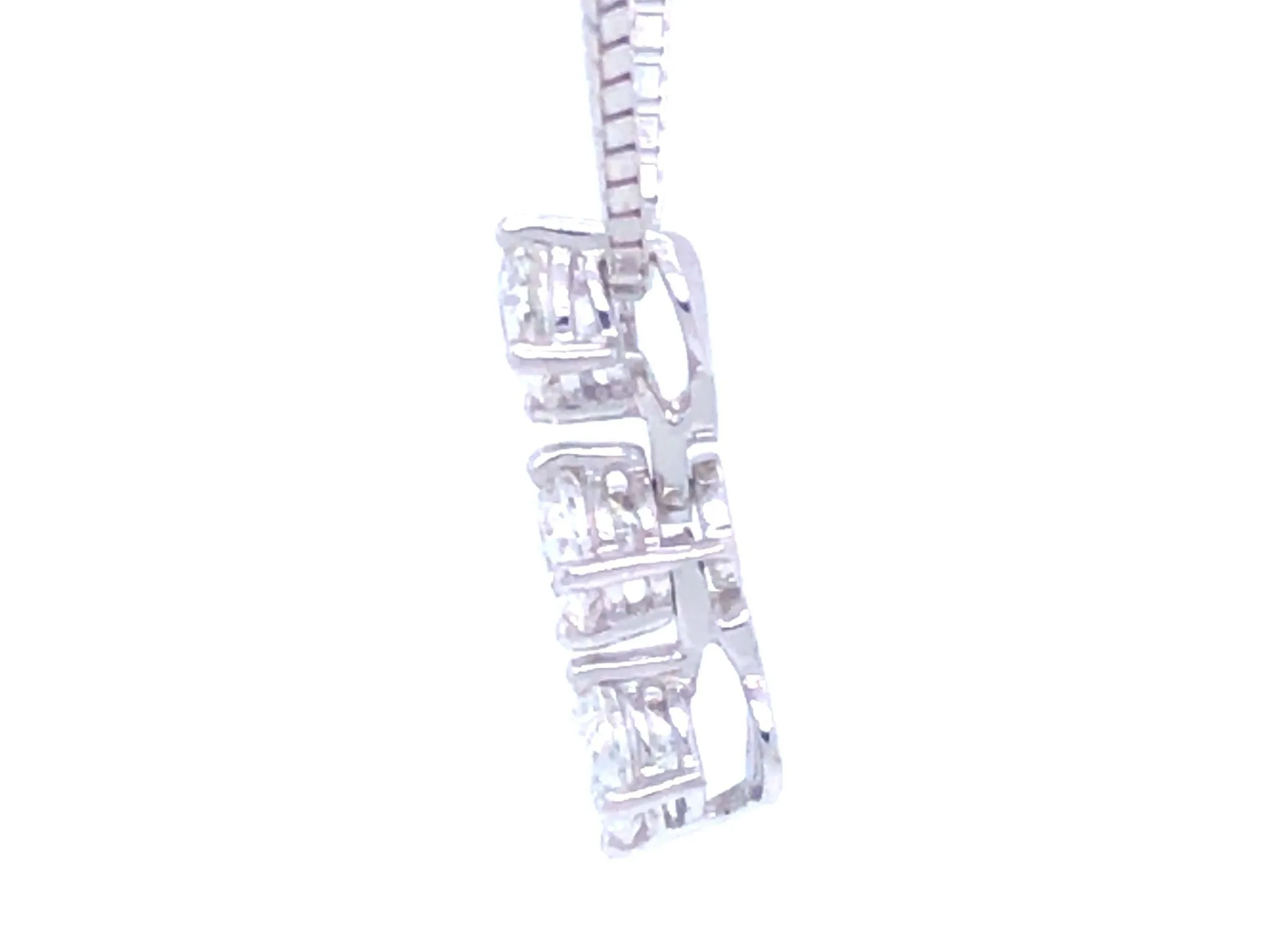Trilogy 3 Diamond Drop Necklace in Platinum