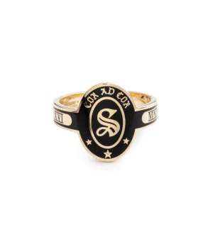 True Love Custom Cigar Band : in Yellow Gold with Black Ceramic
