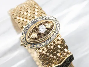 Victorian Diamond and Enamel Tassel Bracelet