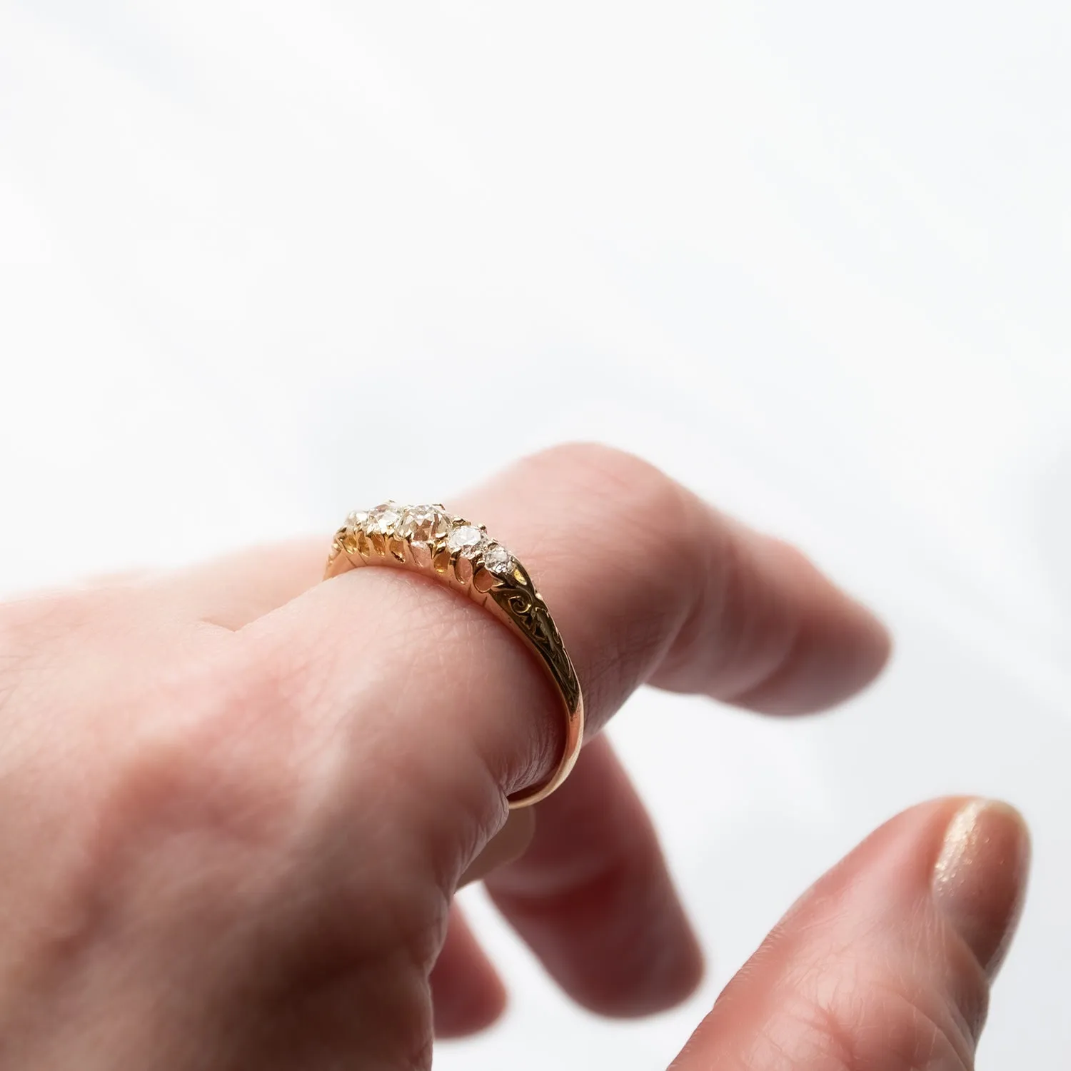 Victorian Sparkle Half Hoop Ring