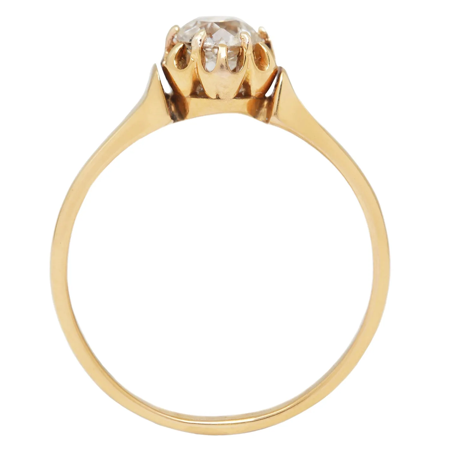 Victorian Tulip Solitaire Ring