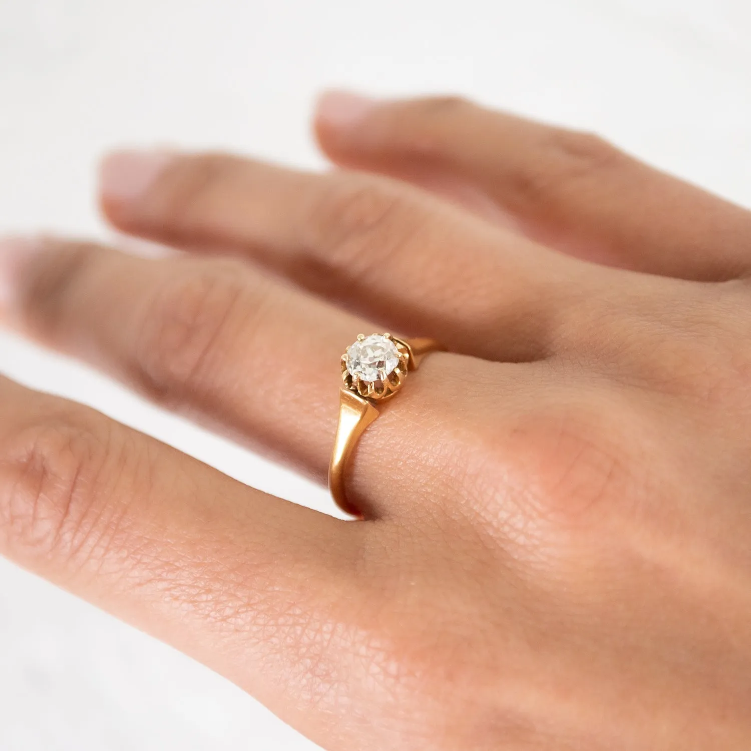 Victorian Tulip Solitaire Ring