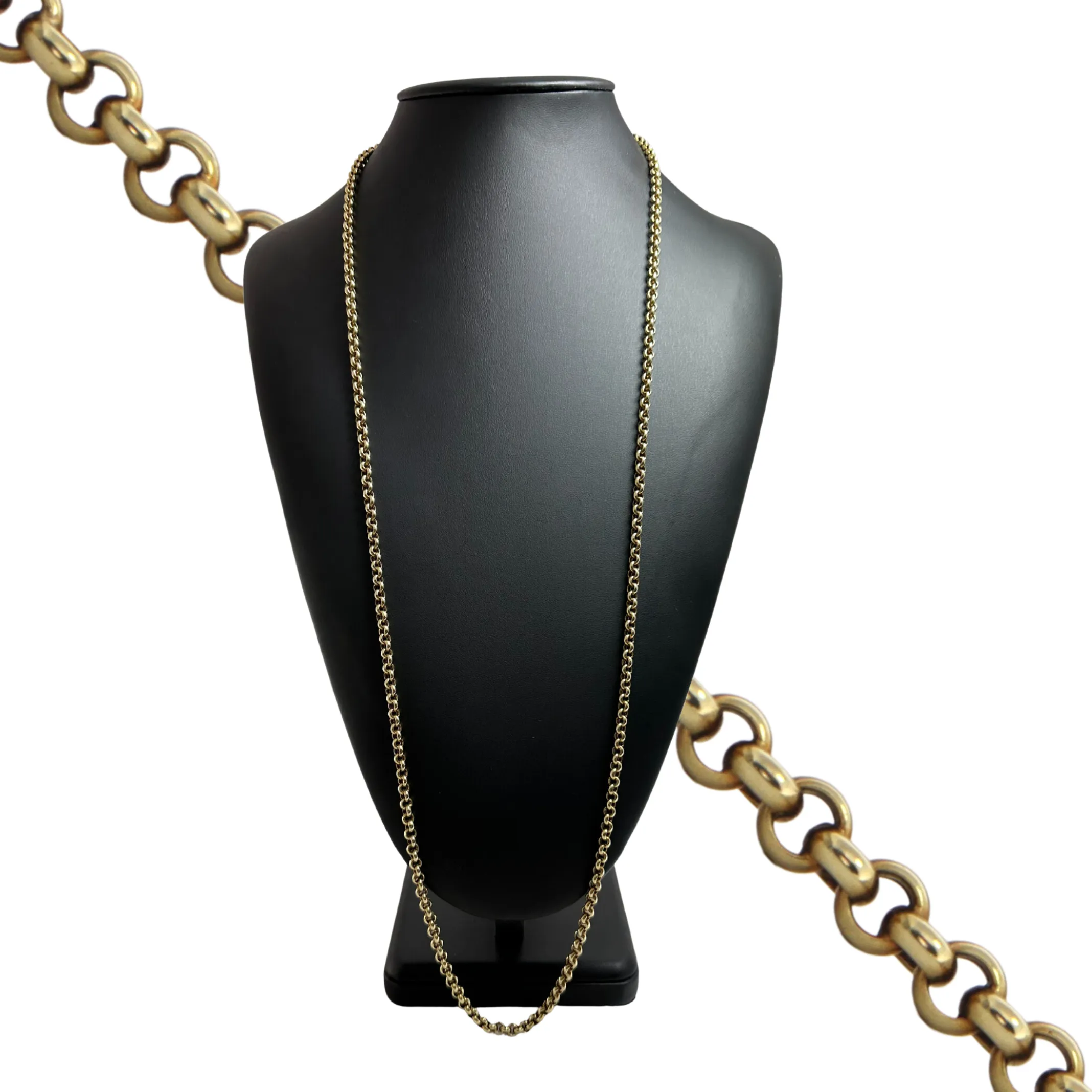 Vintage 14k Gold Rolo Link 36 1/8" Necklace