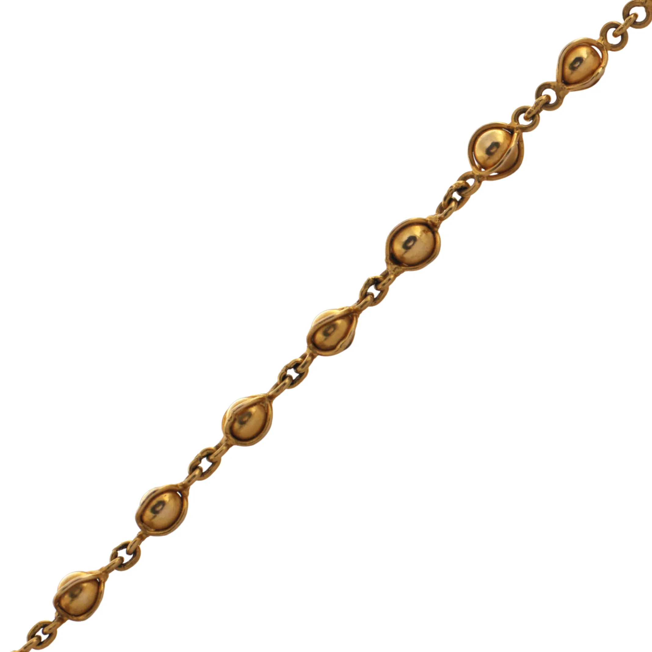 Vintage 17 1/2" Yellow Gold Fancy Ball Link Necklace