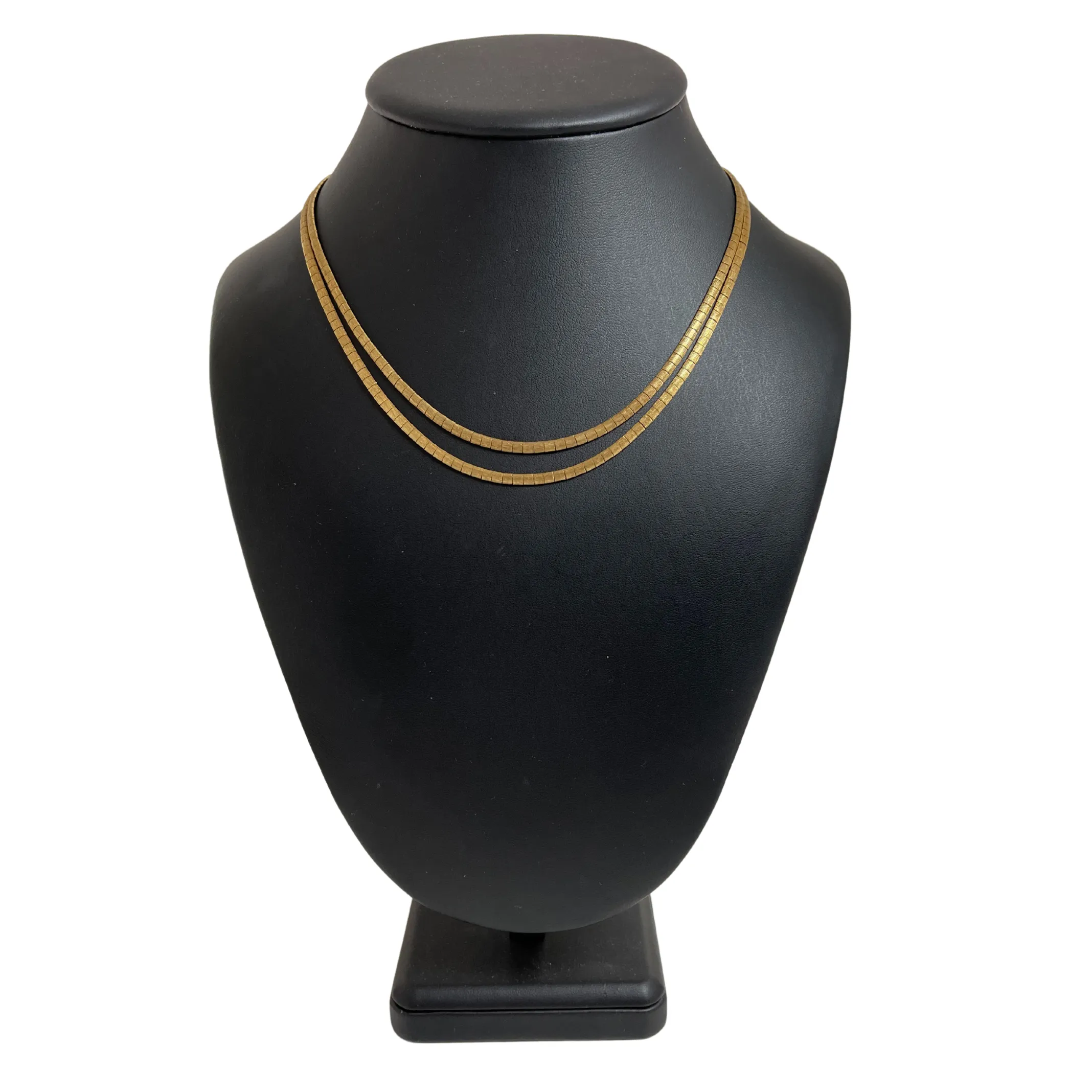 Vintage 18K Gold Double Strand Omega Link Necklace