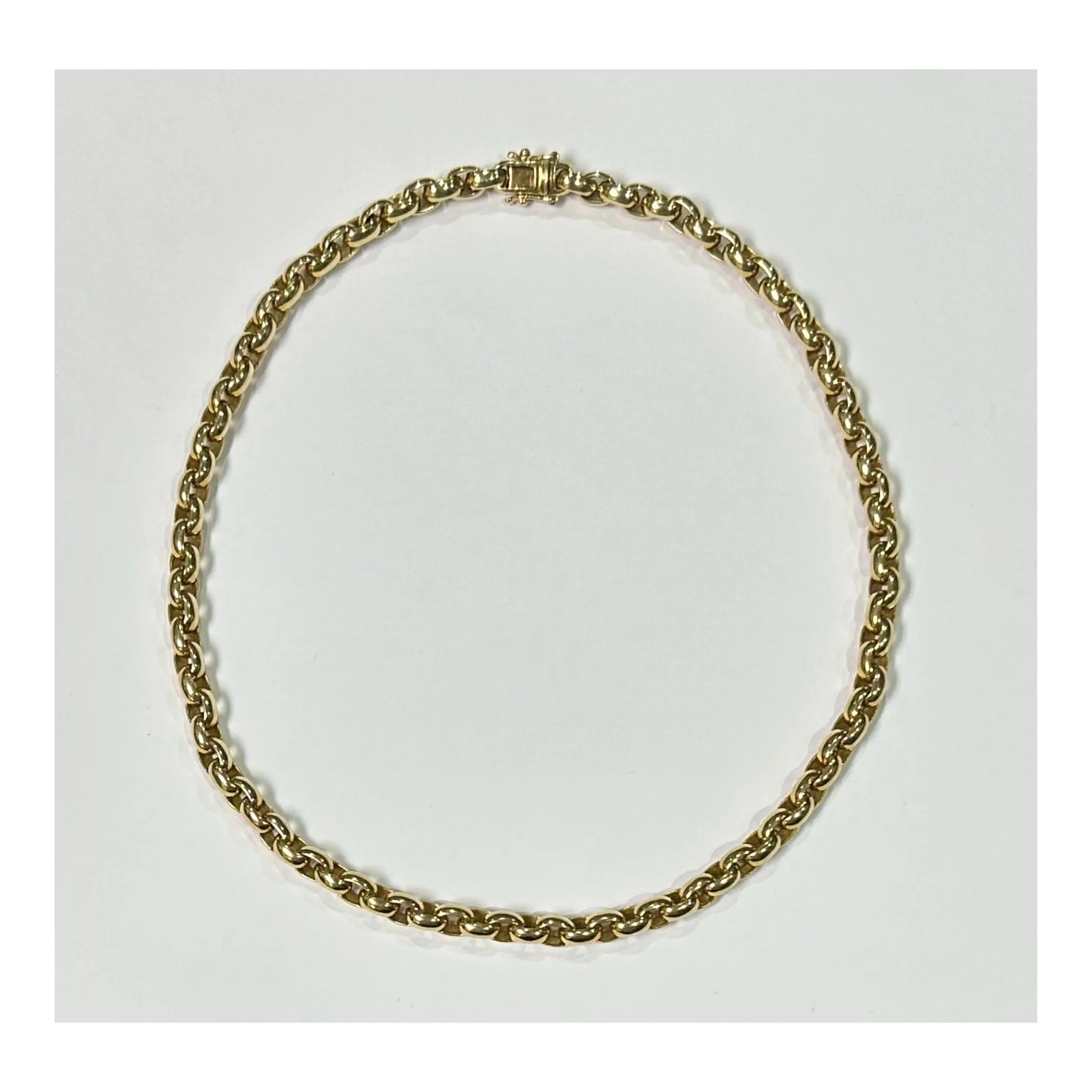 Vintage 18k Gold Oval Rolo Link Necklace