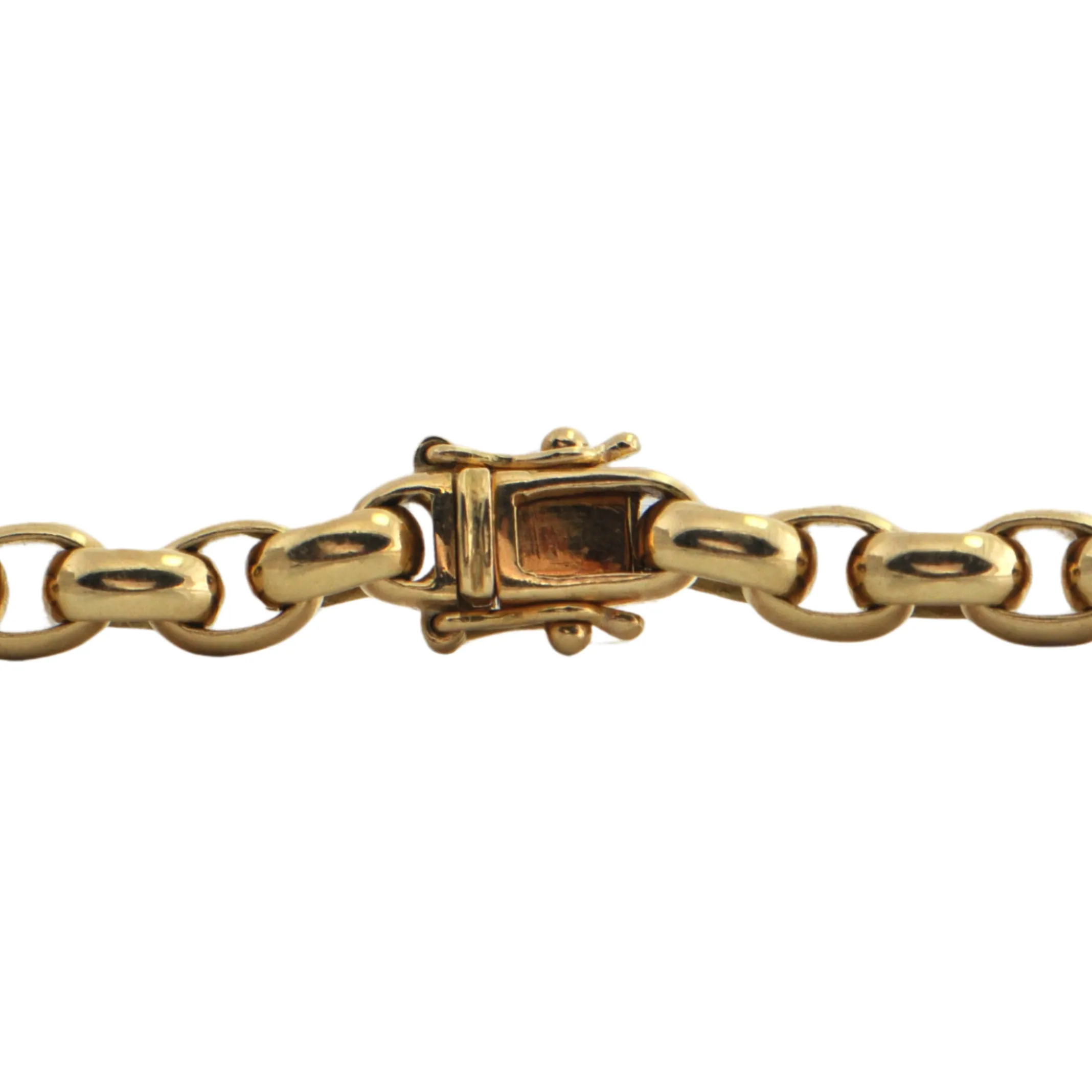 Vintage 18k Gold Oval Rolo Link Necklace