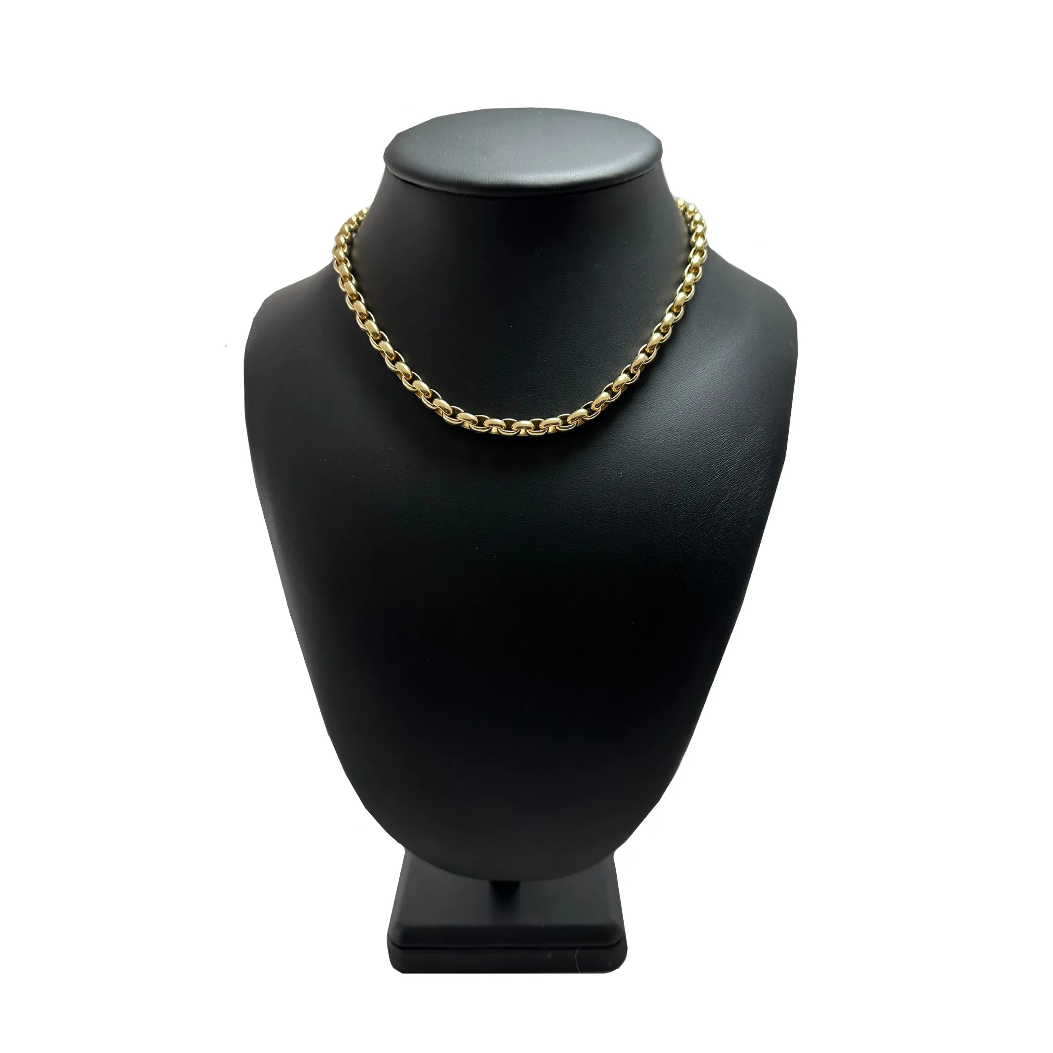 Vintage 18k Gold Oval Rolo Link Necklace