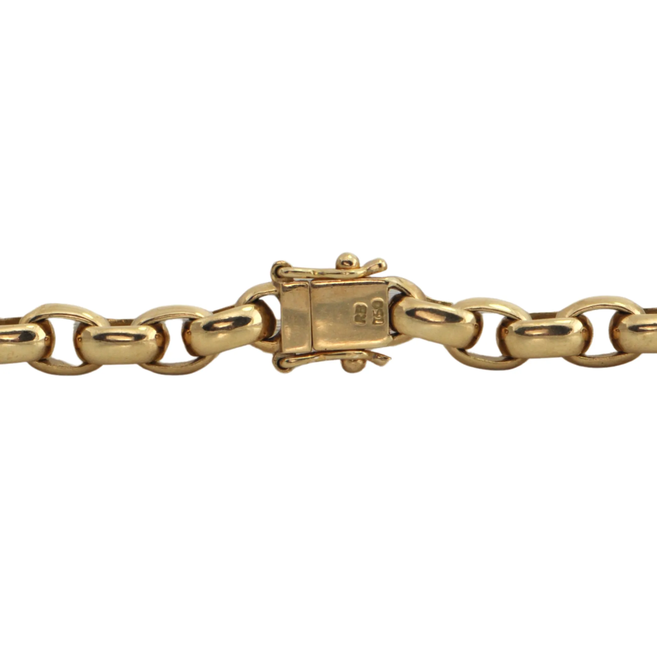 Vintage 18k Gold Oval Rolo Link Necklace