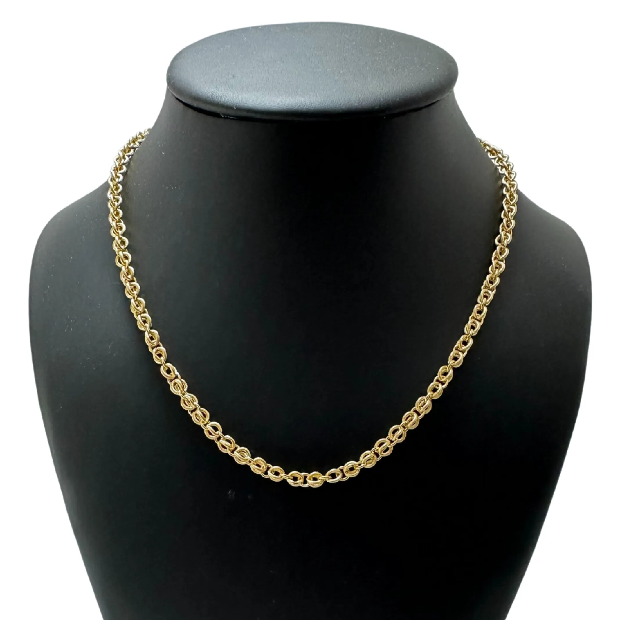 Vintage 18k Gold Round Twisted Cable Link 17 3/4" Necklace