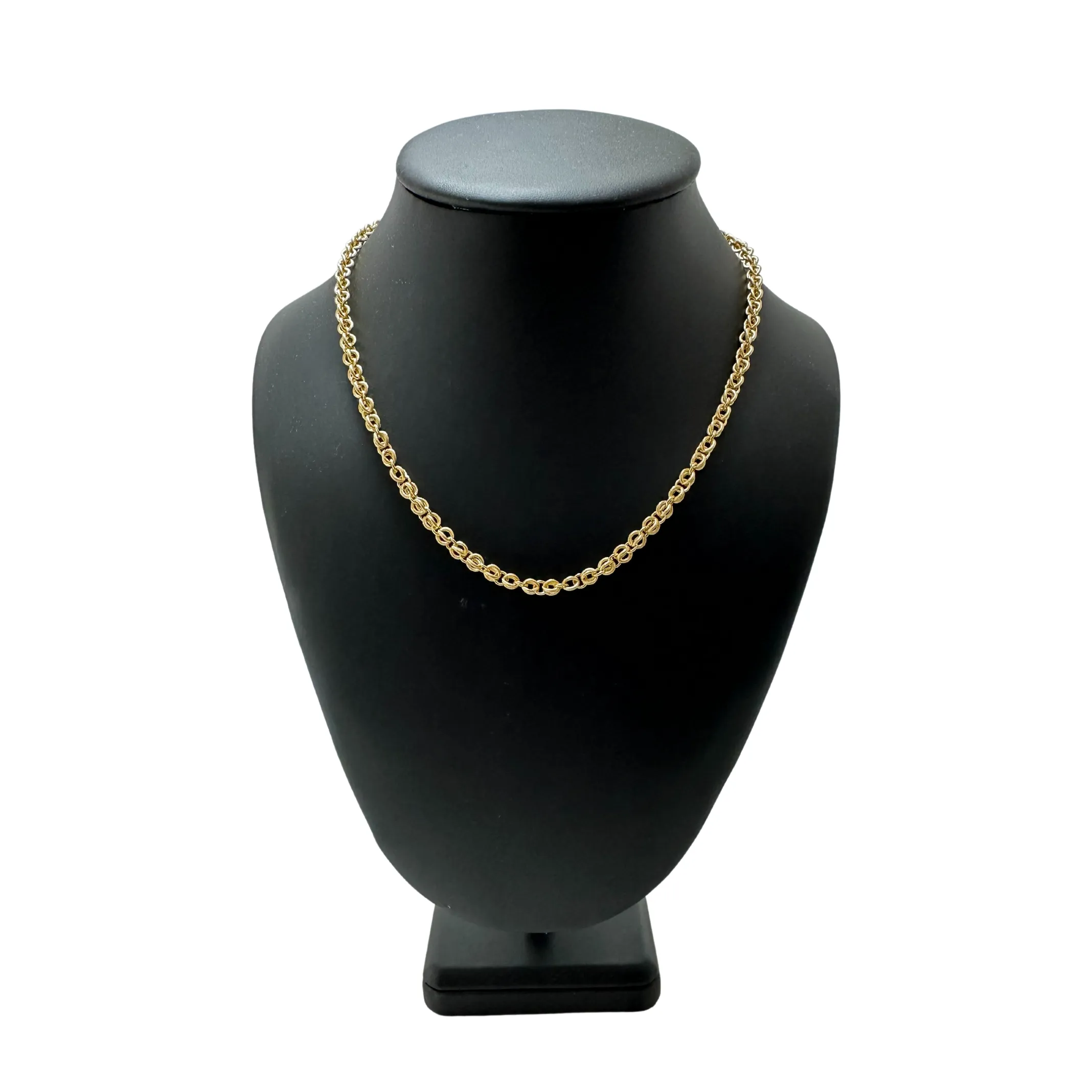 Vintage 18k Gold Round Twisted Cable Link 17 3/4" Necklace