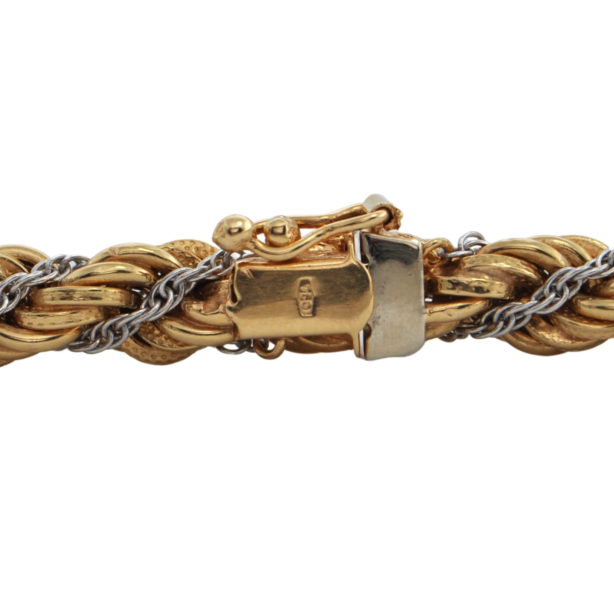 Vintage 18K Rope and Wheat Link Necklace