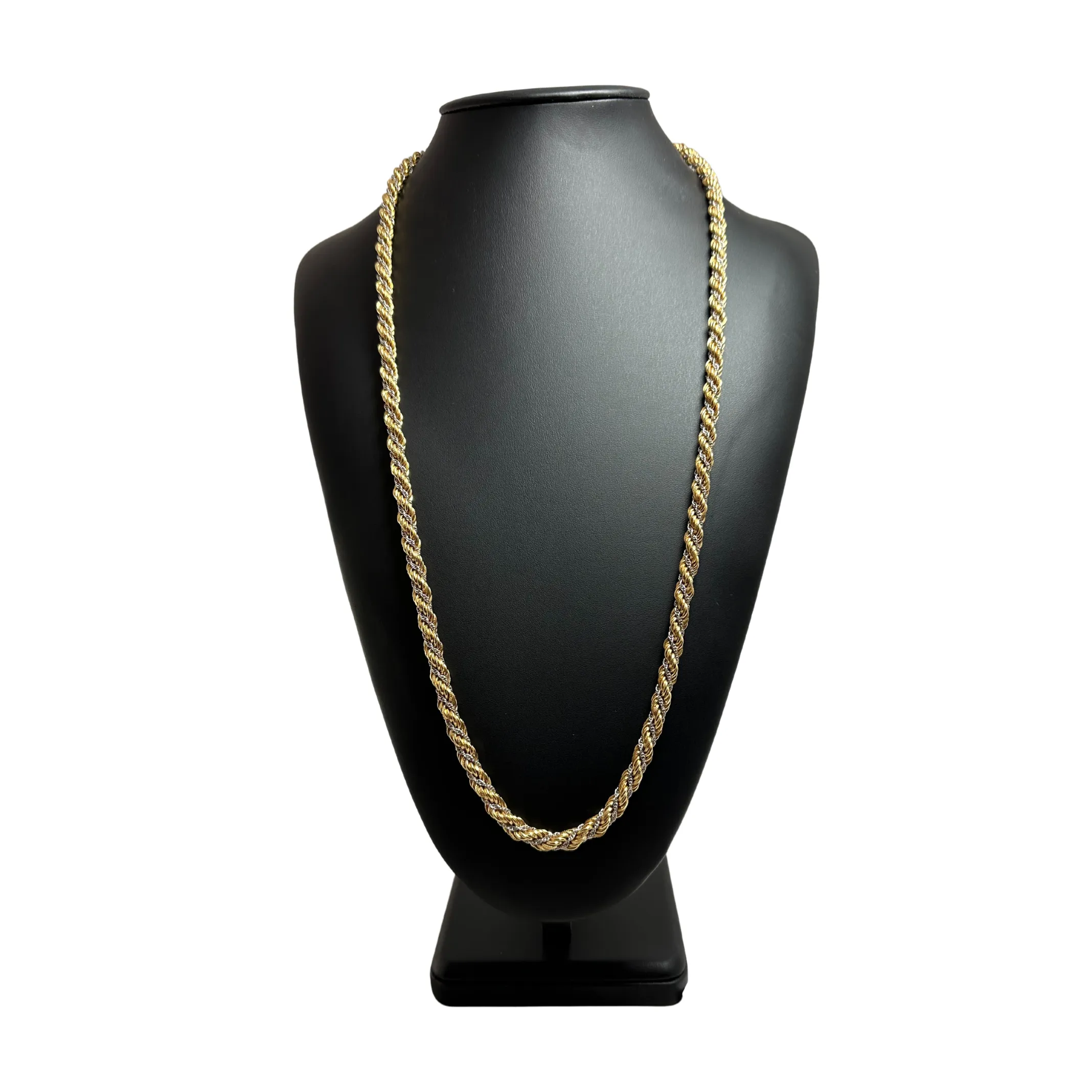 Vintage 18K Rope and Wheat Link Necklace