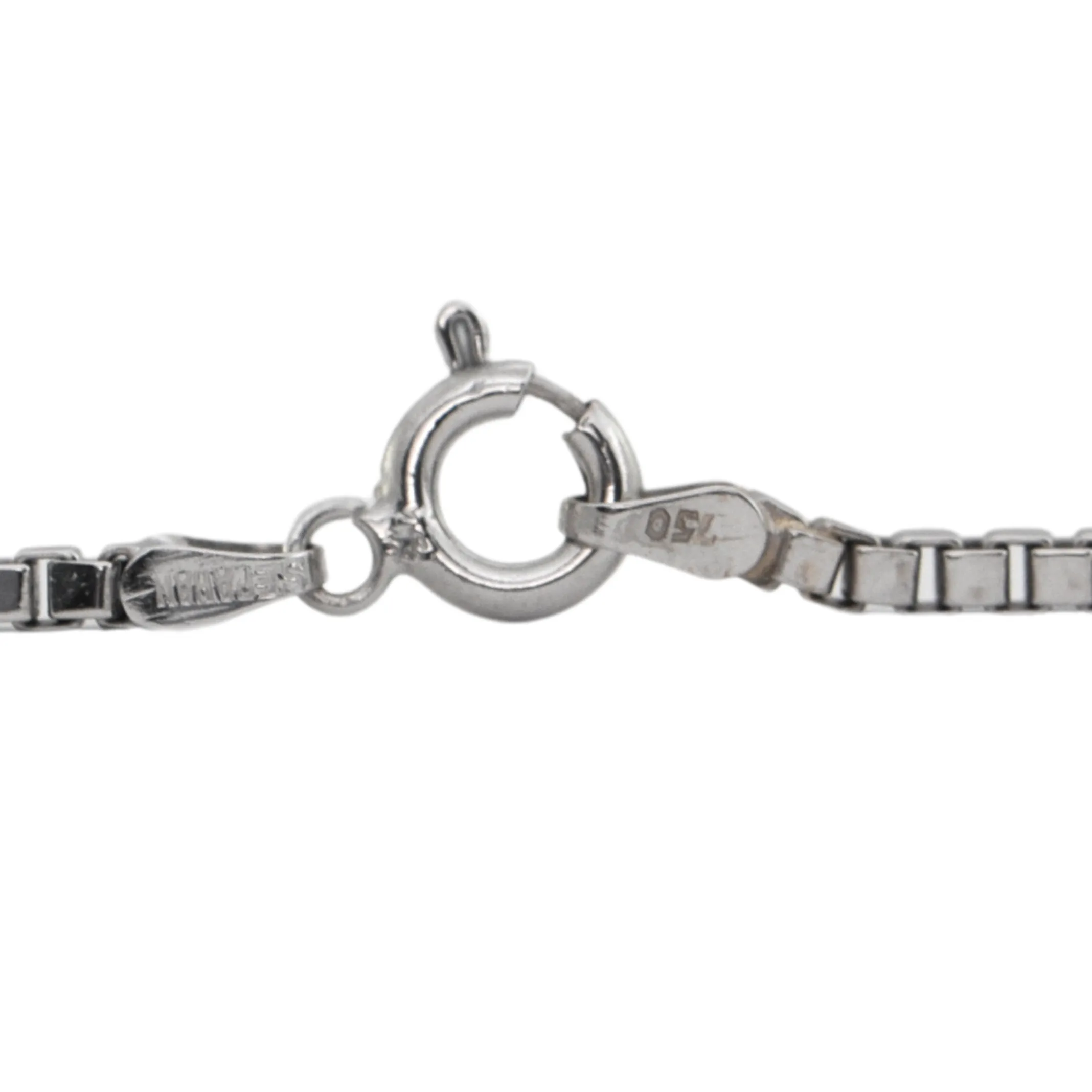 Vintage 24 1/2" White Gold Box Link Necklace