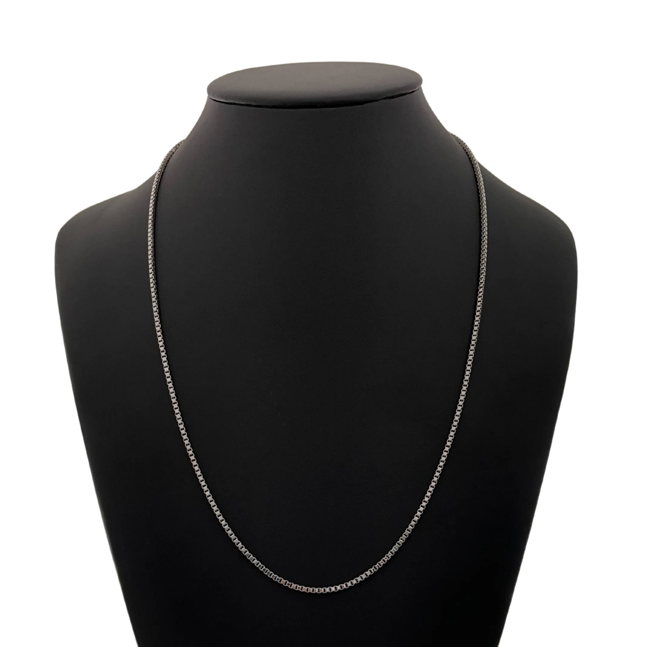 Vintage 24 1/2" White Gold Box Link Necklace