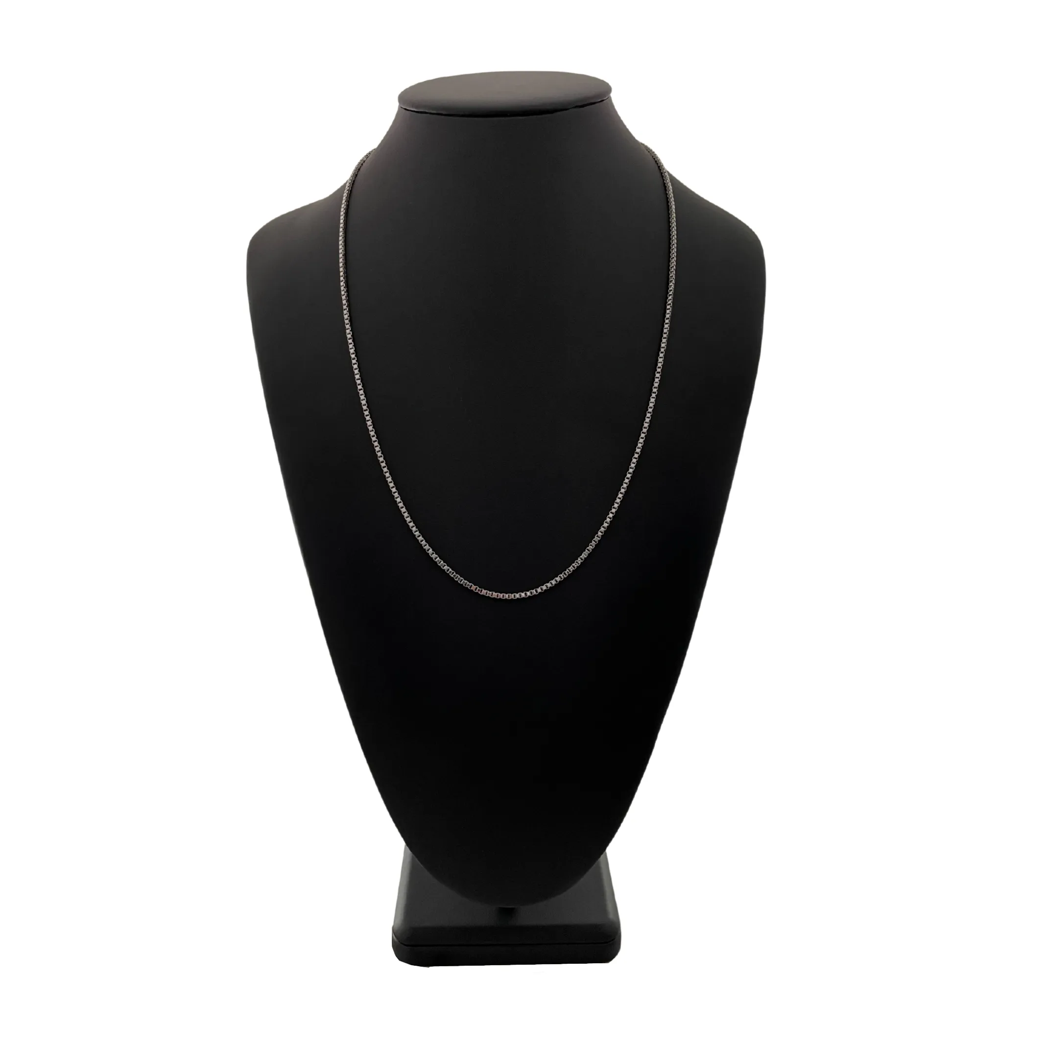 Vintage 24 1/2" White Gold Box Link Necklace