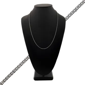 Vintage 24 1/2" White Gold Box Link Necklace