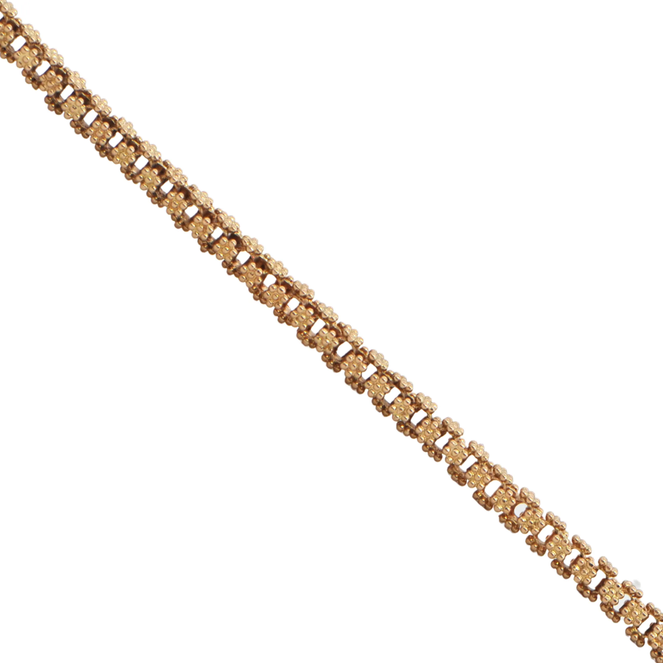 Vintage 30" 18K Rose Gold Rosette Link Necklace