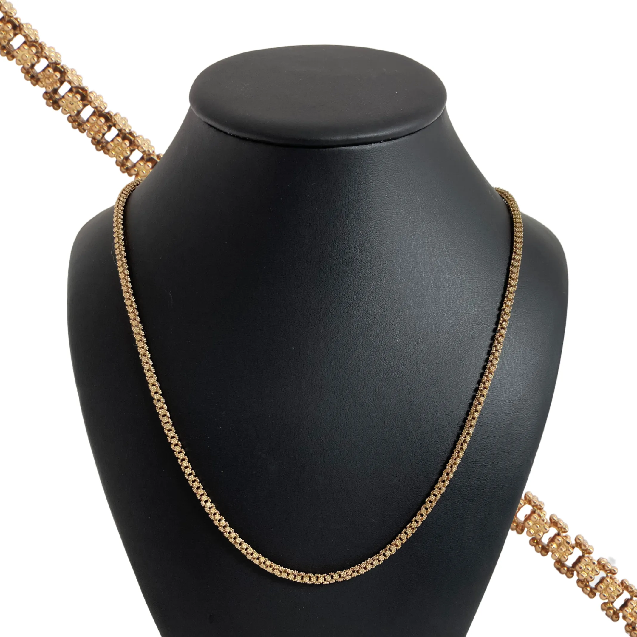 Vintage 30" 18K Rose Gold Rosette Link Necklace