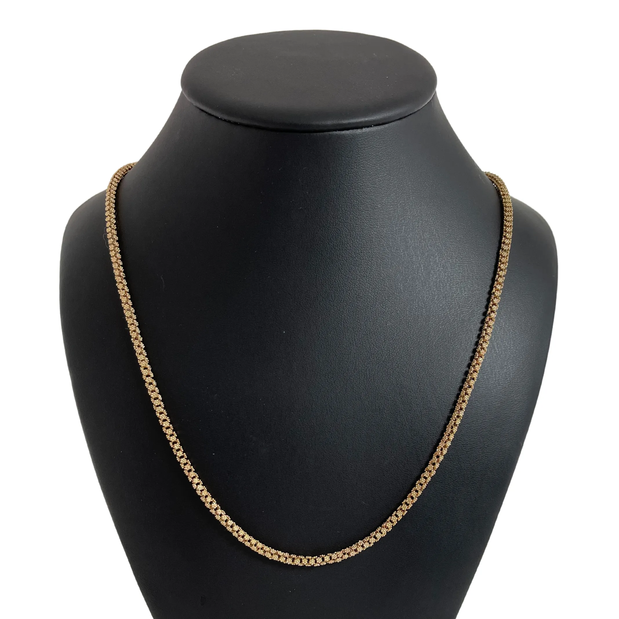 Vintage 30" 18K Rose Gold Rosette Link Necklace