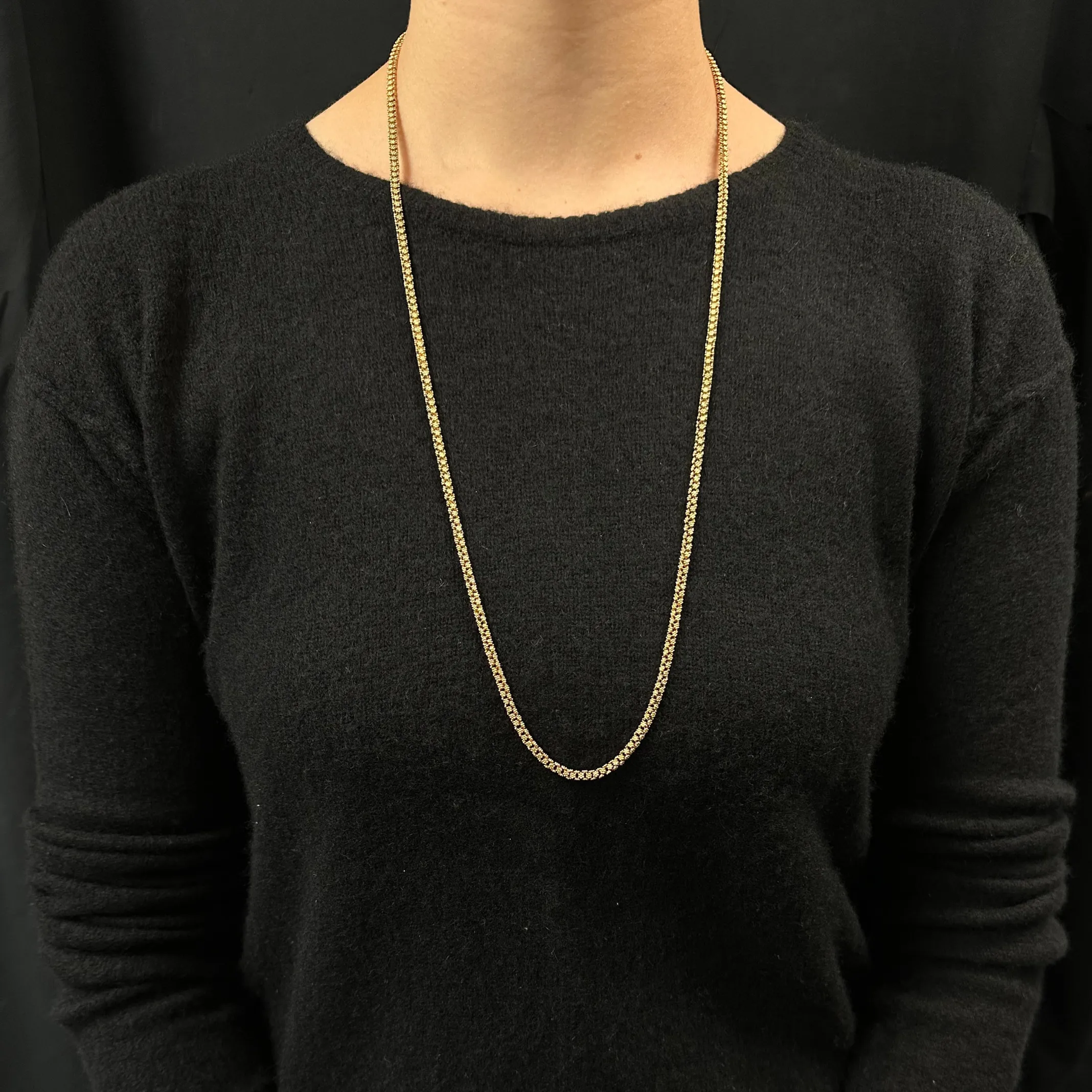 Vintage 30" 18K Rose Gold Rosette Link Necklace