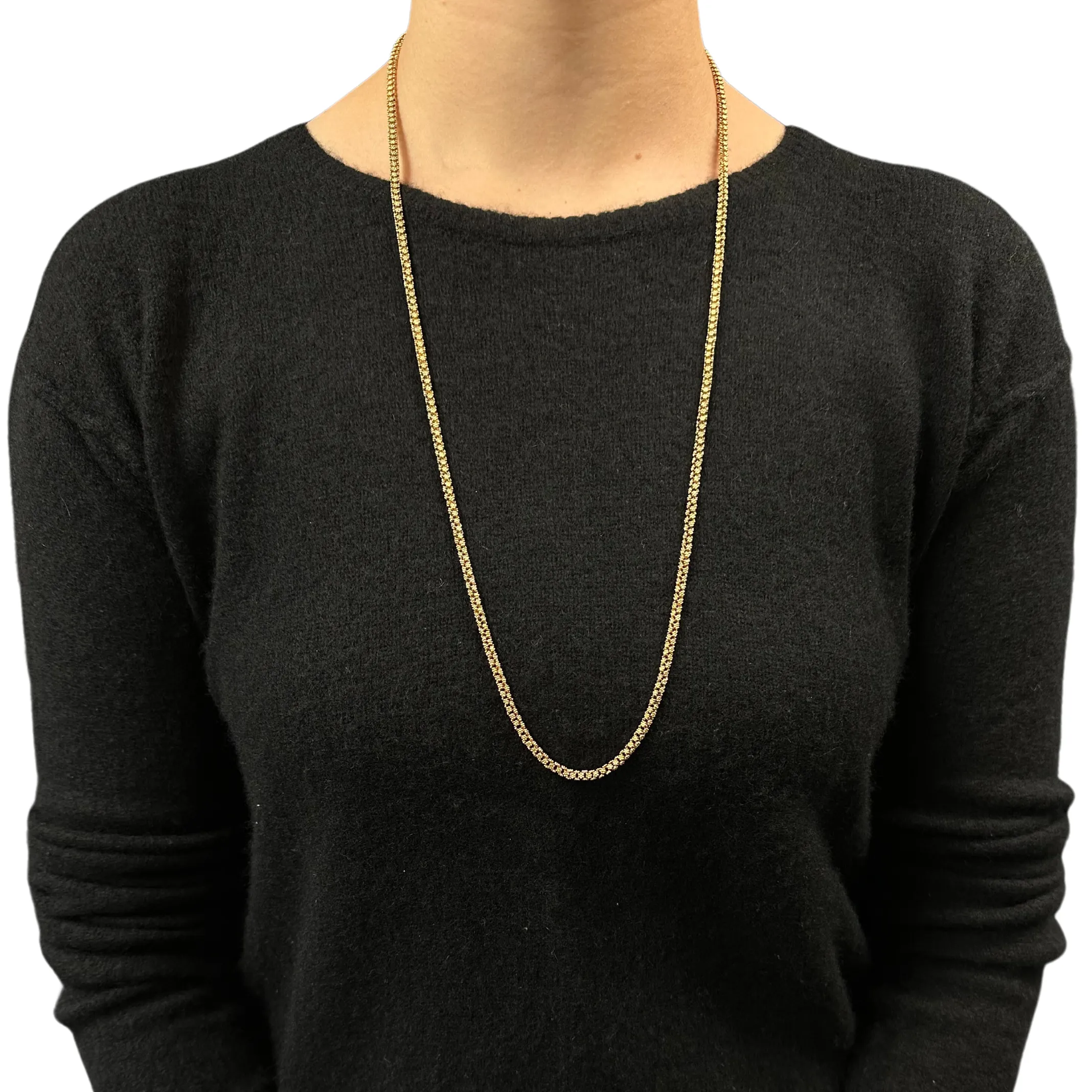 Vintage 30" 18K Rose Gold Rosette Link Necklace