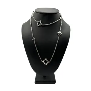 Vintage David Yurman Sterling Silver Quatrefoil Box Chain Necklace