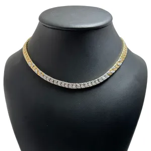Vintage Diamond 14k Gold Curb Link Necklace