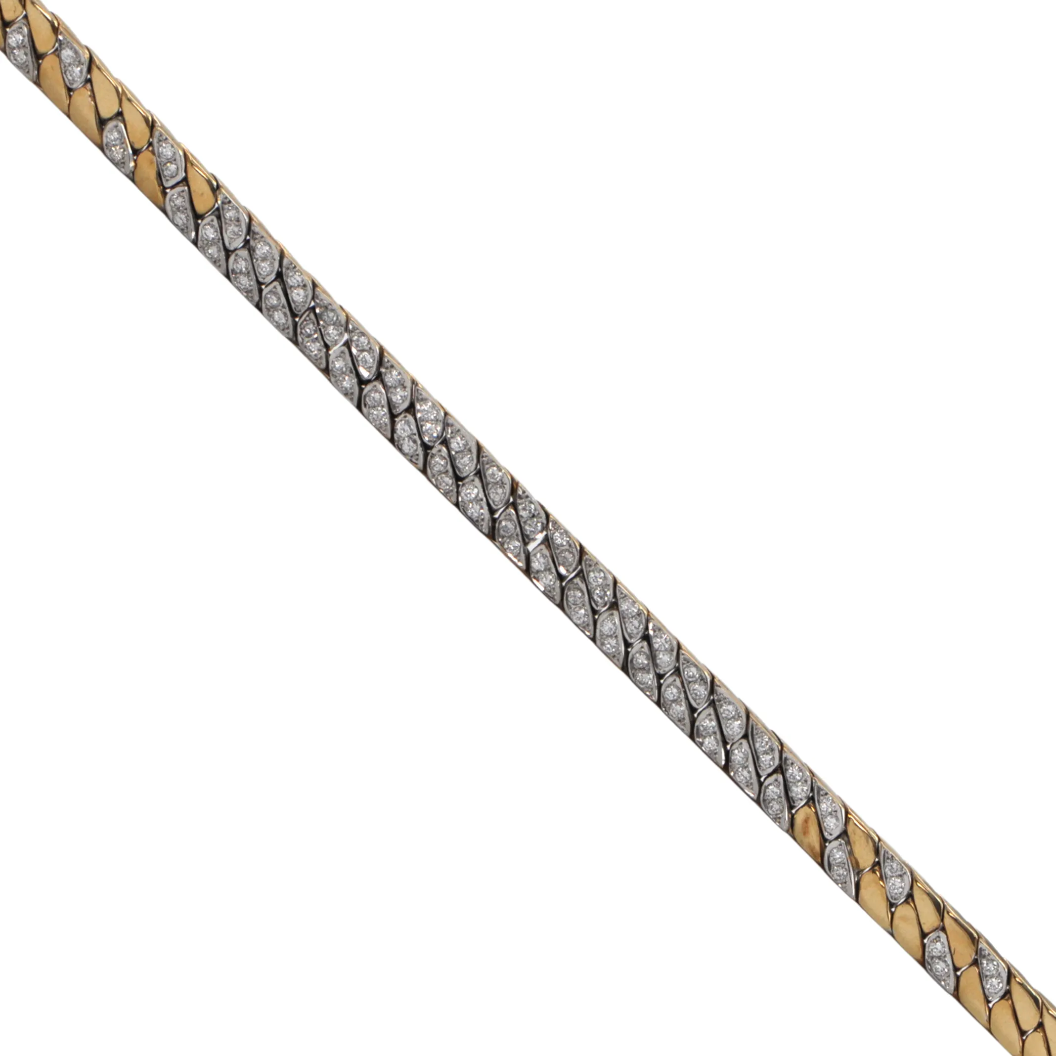 Vintage Diamond 14k Gold Curb Link Necklace