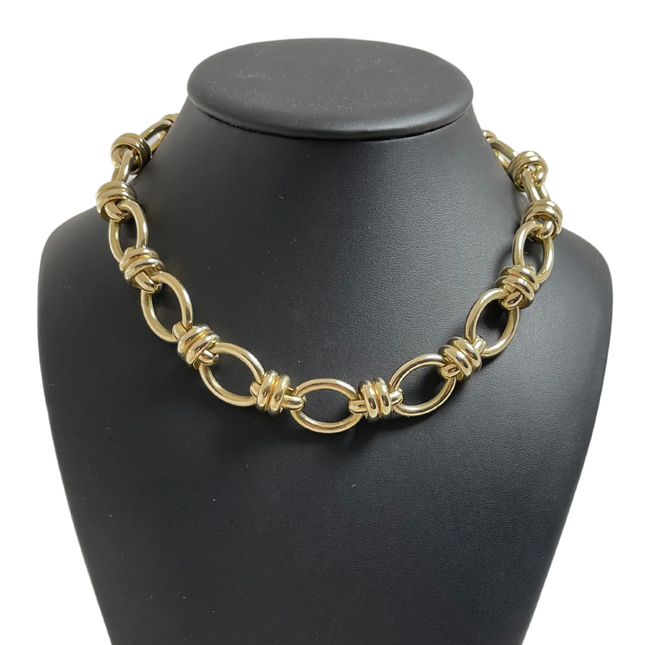Vintage Italian 14K Gold Large Oval Link Necklace