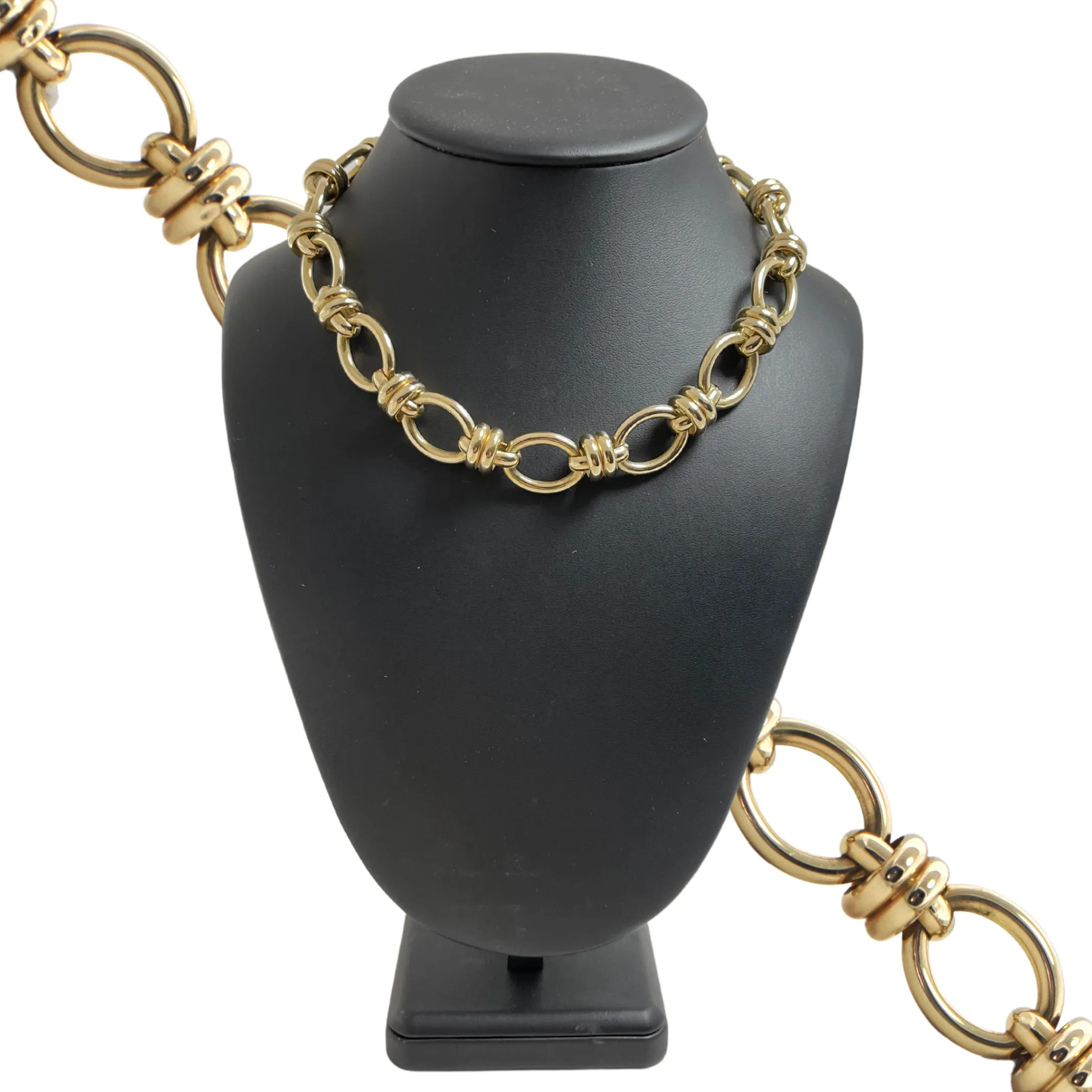 Vintage Italian 14K Gold Large Oval Link Necklace