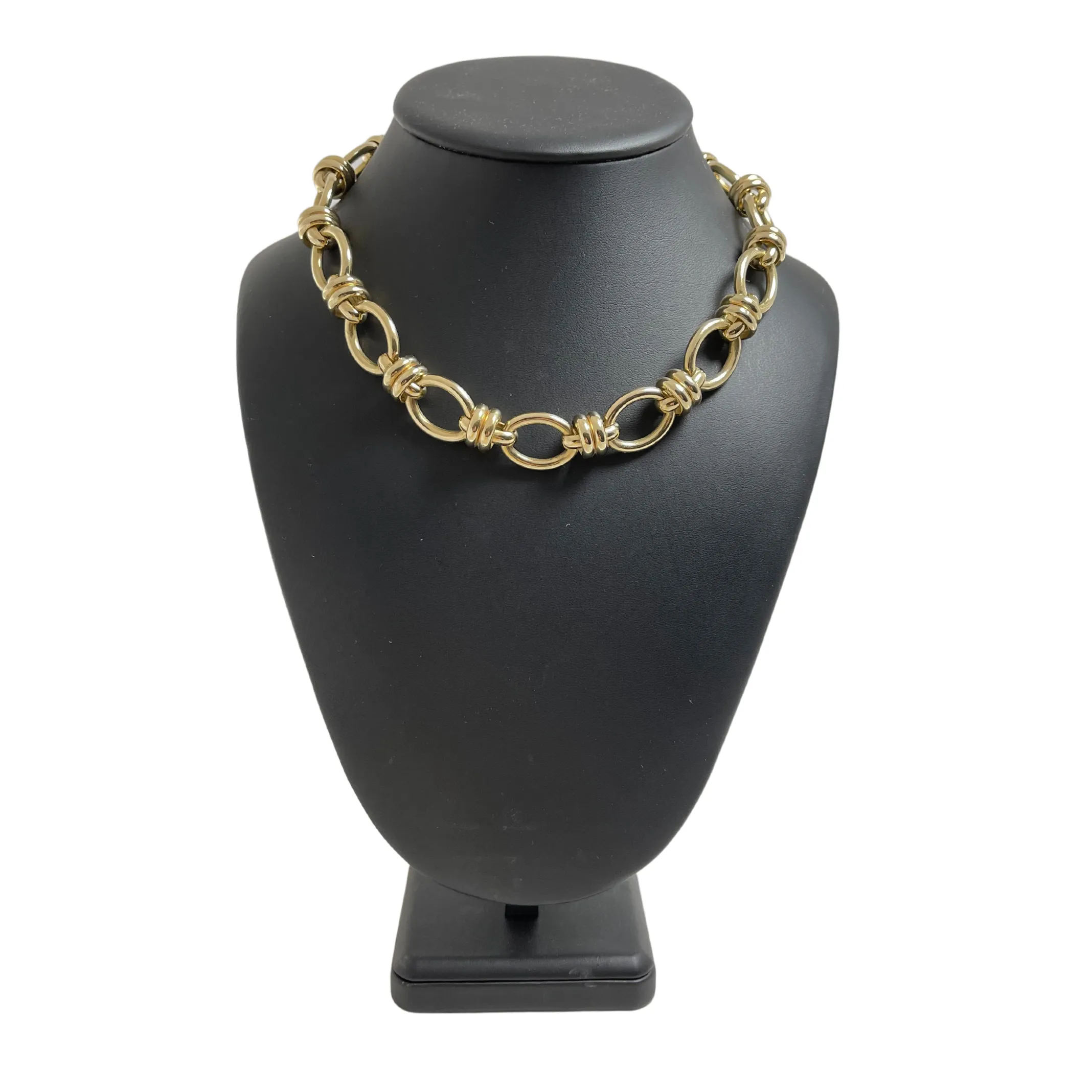 Vintage Italian 14K Gold Large Oval Link Necklace