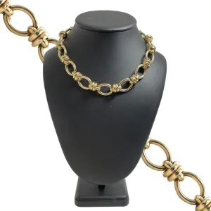 Vintage Italian 14K Gold Large Oval Link Necklace