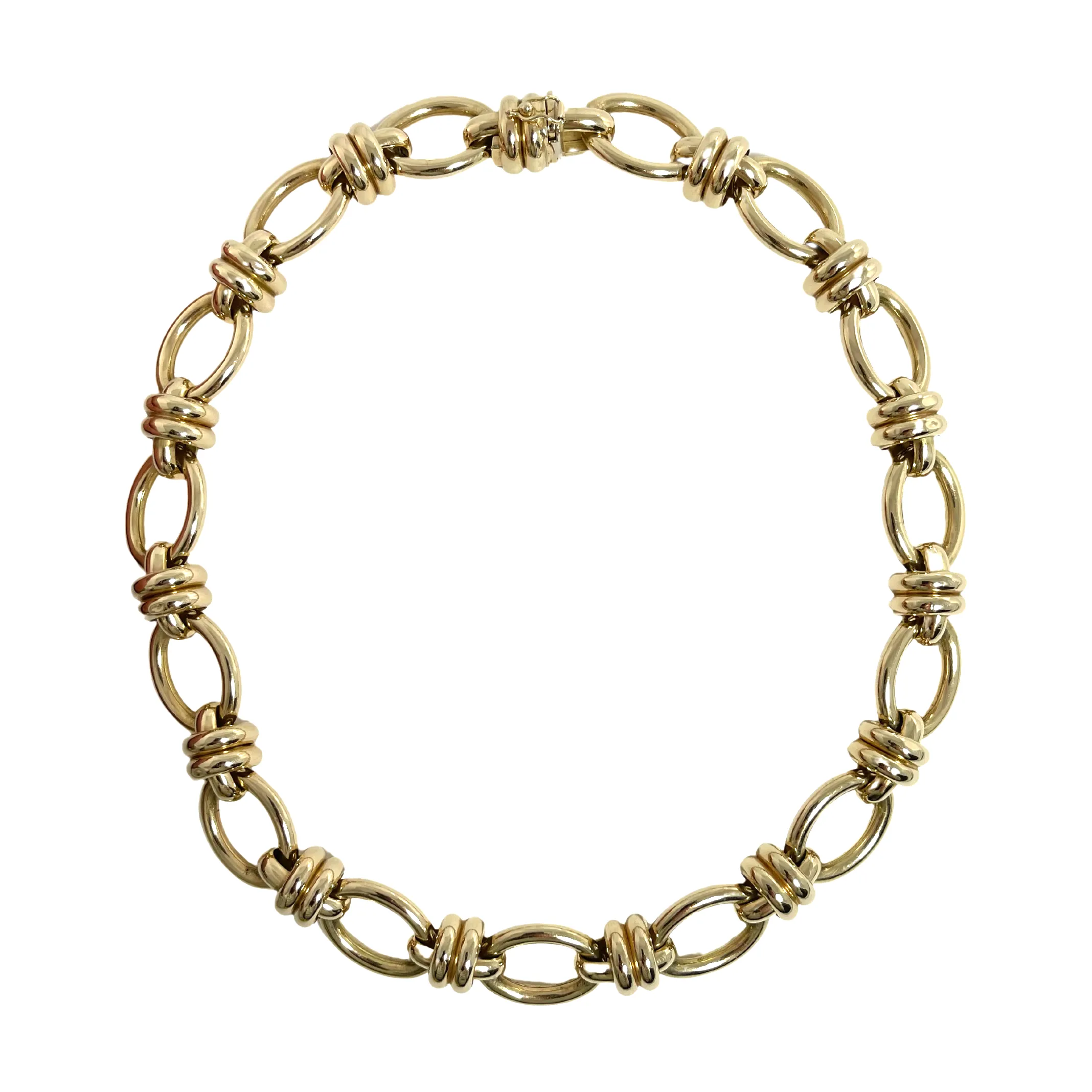 Vintage Italian 14K Gold Large Oval Link Necklace
