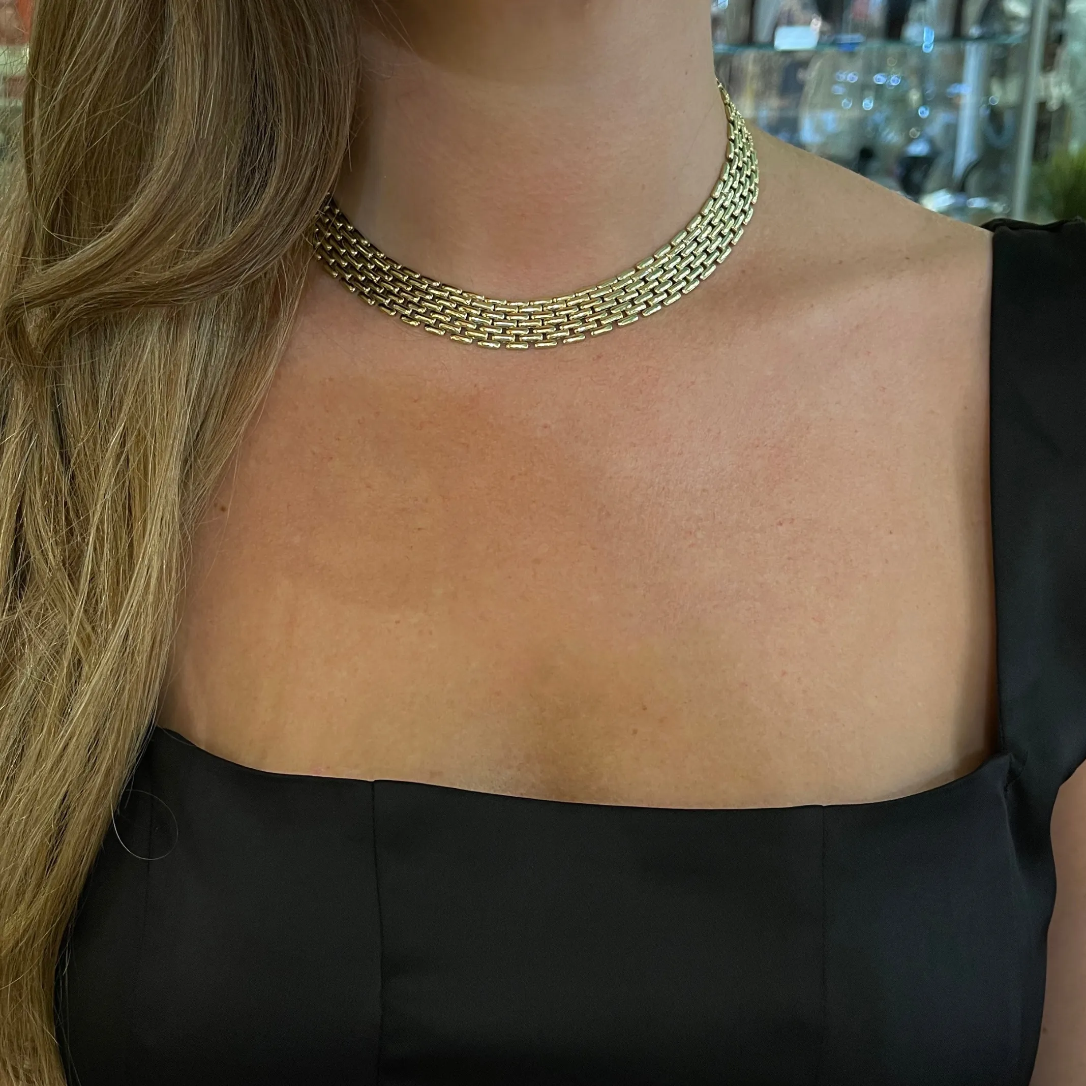 Vintage Italian 14K Gold Panther Link Necklace