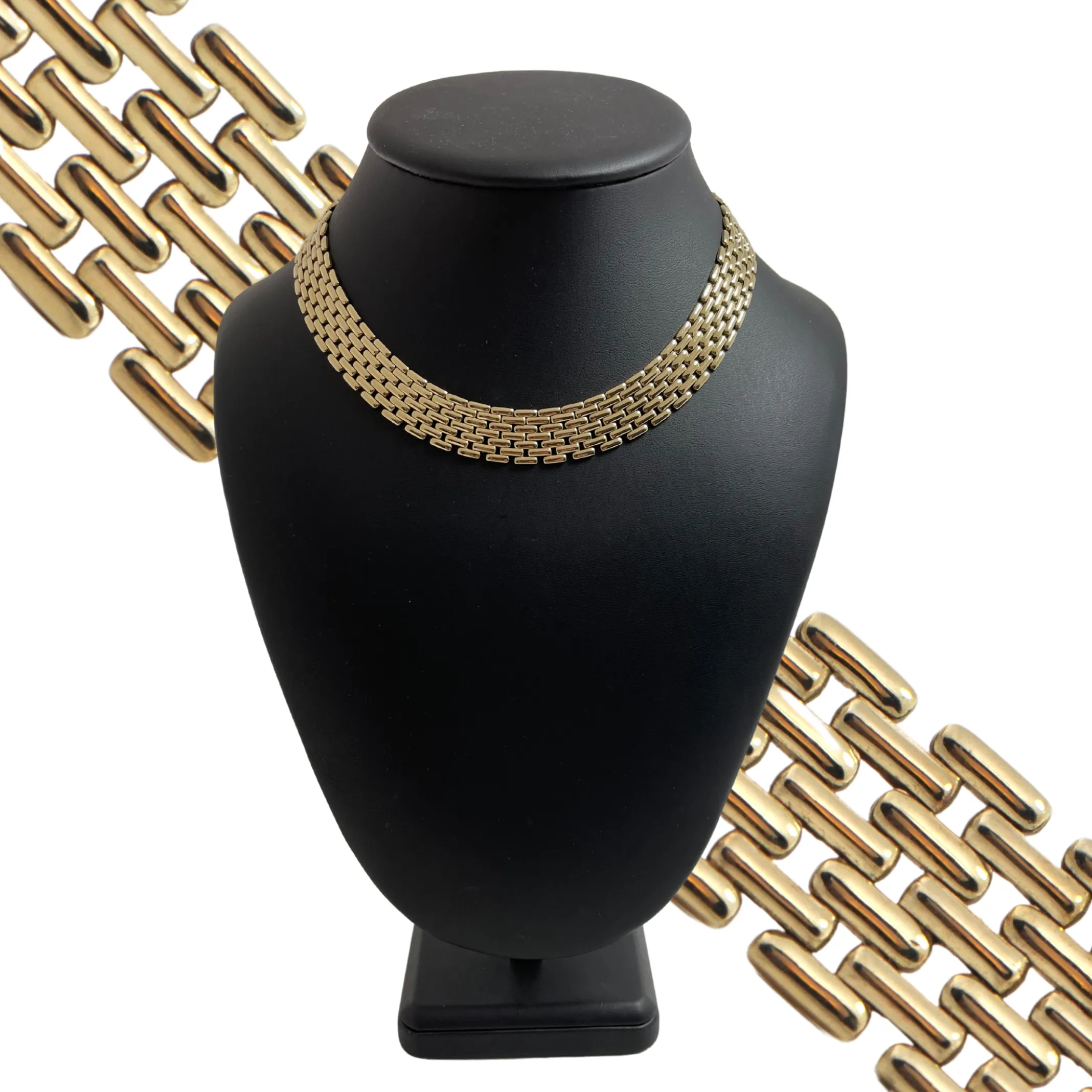 Vintage Italian 14K Gold Panther Link Necklace