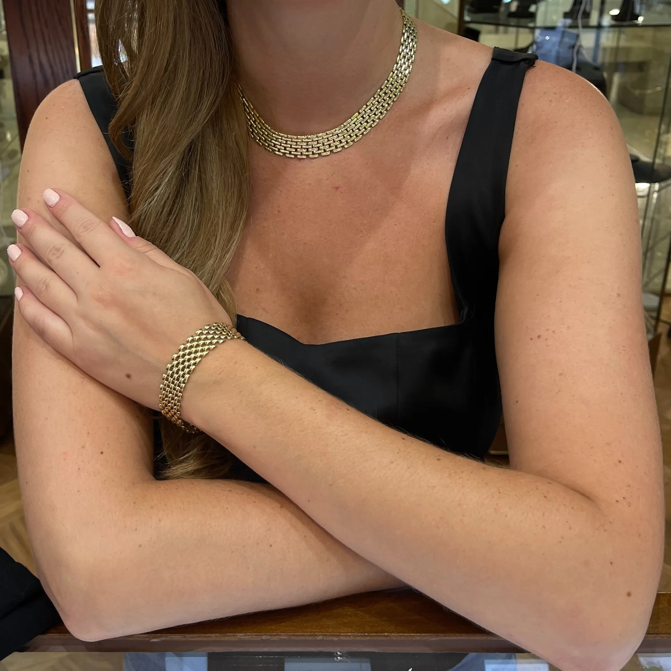 Vintage Italian 14K Gold Panther Link Necklace
