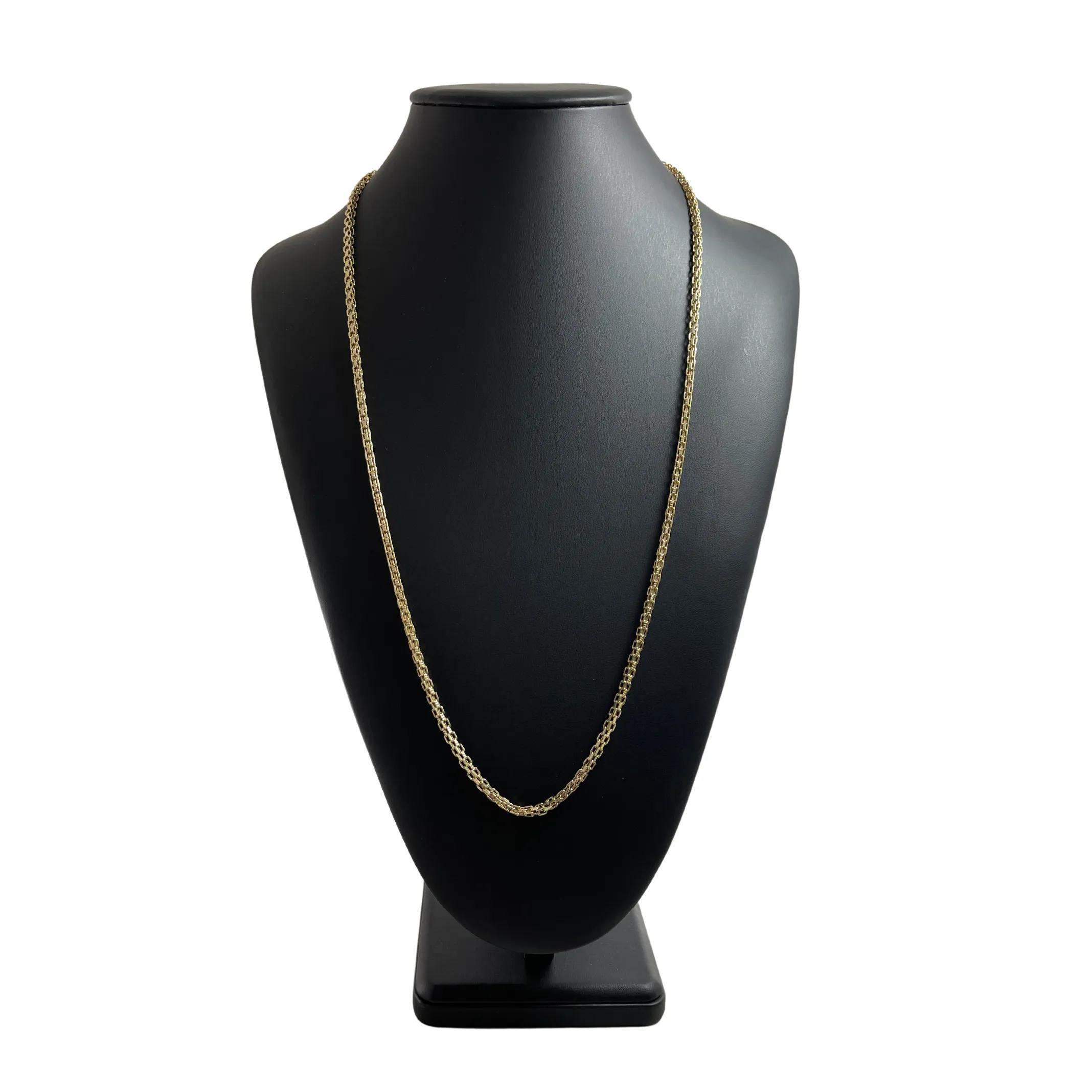 Vintage Italian 14K Gold Rectangular Box Link Necklace